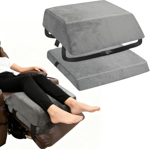 JZHLLA Adjustable Recliner Leg Rest Cushion Wedge Foam Foot Pillow for Recliner Multipurpose Leg Elevating Pillow with Elastic Strap for Back Lumbar Support and Bed Sofa Couch
