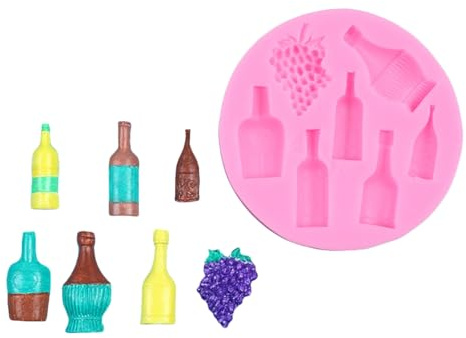 Wine Bottle Chocolate Candy Mold Food Grade Silicone for Baking Party Treat Easy Release Champagne Bottle Fondant Gift Silicone Molds for Baking