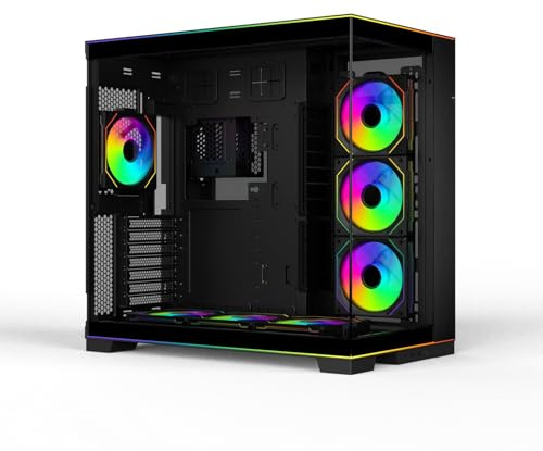 LIAN LI O11 Dynamic EVO Gaming PC Case E-ATX Desktop Computer Case - Mid Tower Chassis with Flexible Mode and Configuration, Tempered Glass Panel, USB Type-C Port (Black- with Fans)
