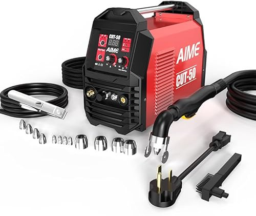 43A Plasma Cutter, 1/2 Clean Cut 13/16 Severance, Non-Touch Pilot Arc, Up to 25% Faster Cutting, Dual Voltage 110/220V, LED Panel & Front Regulator, Portable Plasma Cutting Machine