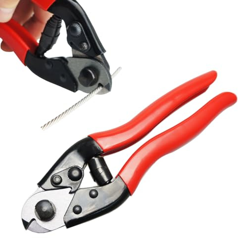 Muzata Cable Cutter Wire Cutter Heavy Duty Up to 1/8 5/32 Stainless Steel Aircraft Wire Rope for Deck Railing Metal Fence Bicycle Brake Bike DIY Project CR12