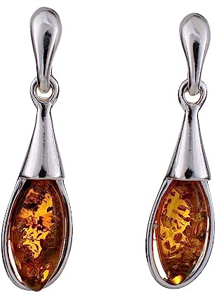 Sterlingsilver och baltisk honung bärnsten örhängen Romy, Baltisk bärnsten, baltisk bärnsten