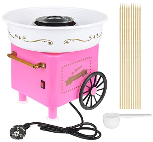 XUANYU 450W Zuckerwattemaschine Set für Zuhause Cotton Candy Machine mit Messlöffel und 10er Stäbchen, für Geburtstagsfeiern, Kindertag und Weihnachten (Rosa B)