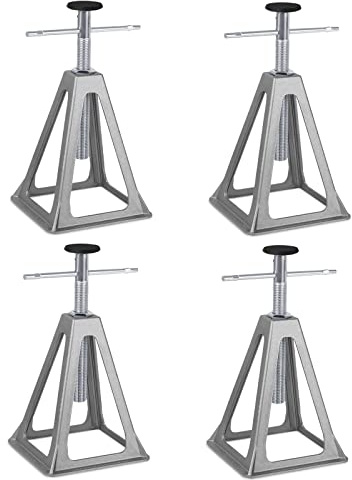 UISEBRT Cavalletti di sostegno per roulotte e rimorchi, regolabili in altezza, per camper, accessori per camper, in alluminio, fino a 1000 kg per supporto, set da 4 pezzi