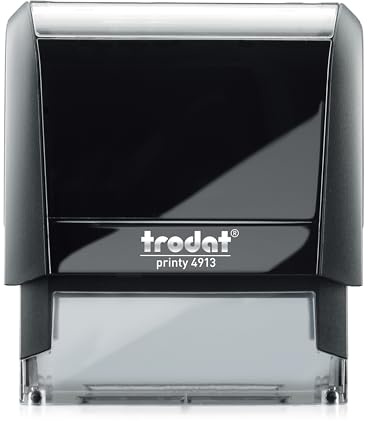 STAMPRINT VERSAL Sellos Personalizados TRODAT 4913 55x20 mm | Sello de Caucho Automático con Logo y Texto | Sello Nombre y Dirección para Oficina, Empresa, Médico y Profesor | Negro
