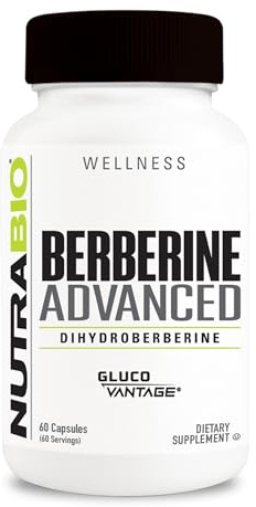 NutraBio Berberine Advanced Supplement (Dihydroberberine), 200 mg - Provides Advanced Absorption Carbohydrate Tolerance Support, 60 Caps