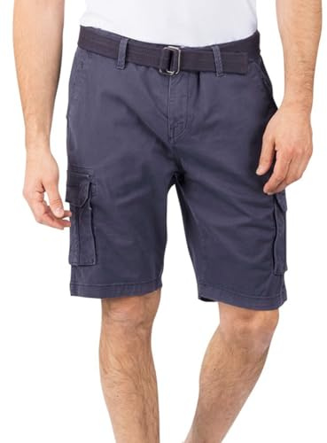 riverso Cargo Shorts Herren mit Gürtel Regular Fit RIVJoko Kurze Hosen | Cargoshorts Sommer Stretch Navy Beige Grün Grau S M L XL XXL 3XL 4XL 5XL