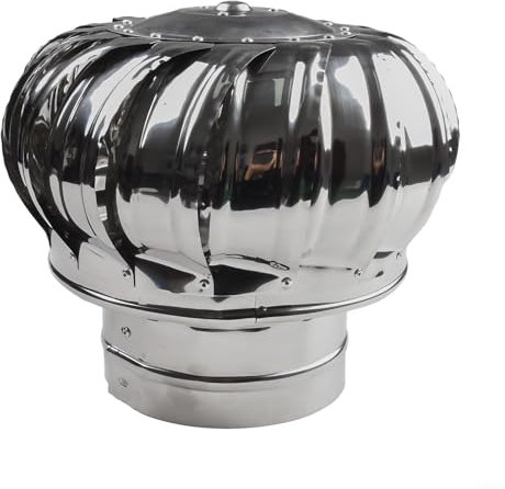 Schornstein-Spinner-Haube, Edelstahl, drehbare Kappe, Zylinderhutabdeckung, Rauchrohrschutz für Lüftungsrohre, Luftabsaugung, Rauchkamin (Ø150 mm)