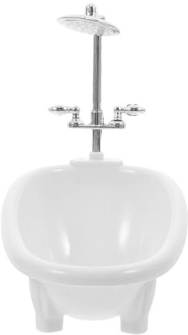 Dollhouse Mini Bathtub Bathroom Furniture 1/12 Miniature Bathroom Bathtub Baby Doll Bath Tub Model Dollhouse Accessories for Doll House