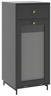 Vicco Midischrank Malte, Grau, 40 x 96 cm | mit Schublade, zur Aufbewahrung von Badutensilien und kombinierbar mit Malte