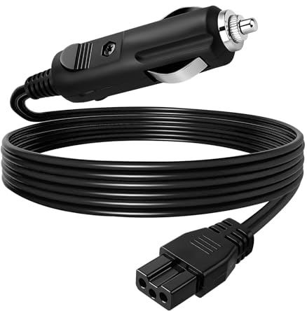 2m Car Refrigerator Power Cord Cable, 12V Replacement Car Cooler Cool Box Mini Fridge Lead Cable Plug, Power Adapter Extension Cord for Cigarette Lighters and Electric Automotive Refrigerators