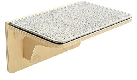 Sugkopp kattabborre – husdjursstol i trä, 35 × 30 cm fönsterpinne med sugkoppar, husdjurskudde i trä, kattmöbler med inomhusmontering, tillbehör för lägenhet vardagsrum
