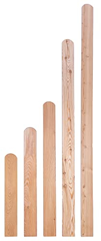 Gartenwelt Riegelsberger 50 Stück Premium Zaunlatte Typ A aus Lärchenholz 20x95 mm Höhe 80 cm Lärche Oben abgerundet