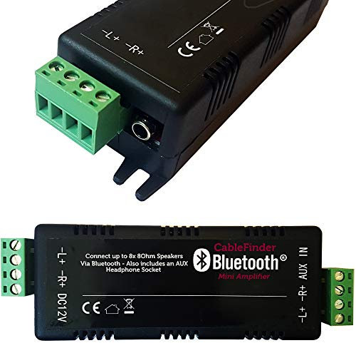 60W Wireless Bluetooth Dual Stereo/Quad Amplifier -Audio Sound System- 8 Speaker Mini Amp – Compact Bar & Restaurant Receiver/Music Player - Loops