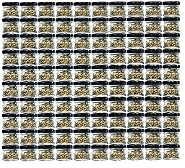 hocz 120er Set Sturzgläser Mini Gläser | Füllmenge 30 ml | Deckelfarbe Schwarz | To 43 Rundgläser Marmeladengläser Obstgläser Einweckgläser Honig Gläser Einmachgläser Probiergläser, Imker