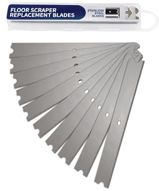 Unger 4” Professional Floor Scraper Replacement Blades, 10 Pack, Dual-Sided Adhesive Cleaning Supplies for Windows, Glass, Floors, Paint, Stickers, Gum Removal on Tile, Marble and High Gloss Surfaces