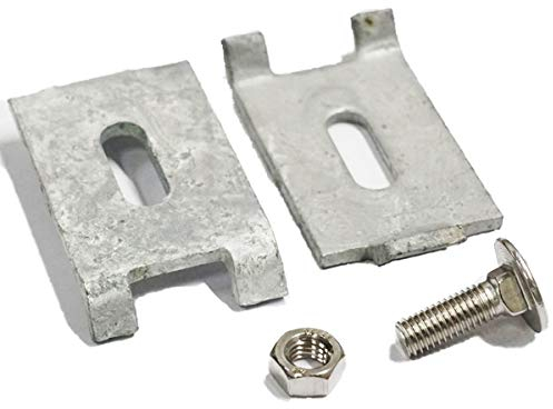 Gittermattenverbinder Set flache Form 25 Stück, Farbe verzinkt (silberfarben) Zaunzubehör, Doppelstabmattenverbinder, Eckverbinder, Mattenverbinder, Doppelstabmatten-Verbinder