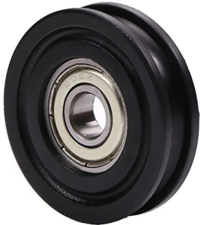 MroMax Nylon-Kunststoff-Riemenscheibe, U-Form, Rillenrad, 8 x 40 x 10 mm, Führungslager, Riemenscheibe, Schiene, Kugelrad, schwarz, 1 Stück