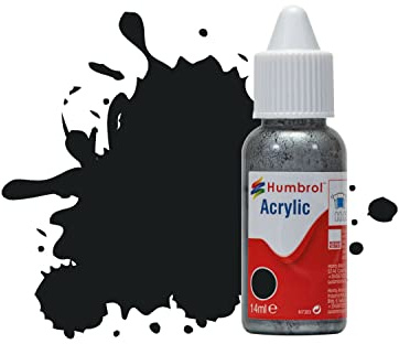 Humbrol No.21 Black - Gloss Acrylic Paint 14ml DB0021