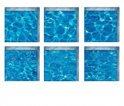 QUUPY Lot de 6 autocollants carrés antidérapants pour baignoire et douche 15 cm