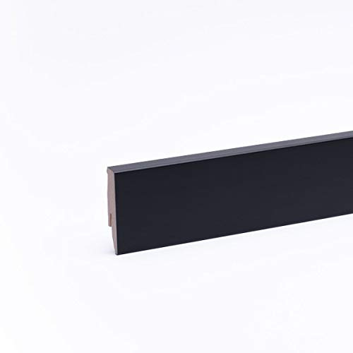 Leiste24 All inclusive Paket 26 Meter Sockelleisten - Fußleisten 60mm Höhe in Schwarz
