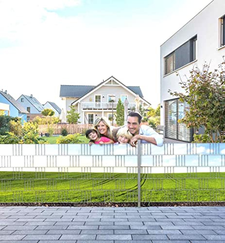 MyMaxxi Infinity Zaunsichtschutz | Field 01 beide Teile Motiv 5 Streifen | Sichtschutzstreifen für Doppelstabmattenzaun | Windschutz Sonnenschutz Blickdicht | Sichtschutz Garten | Sichtschutz