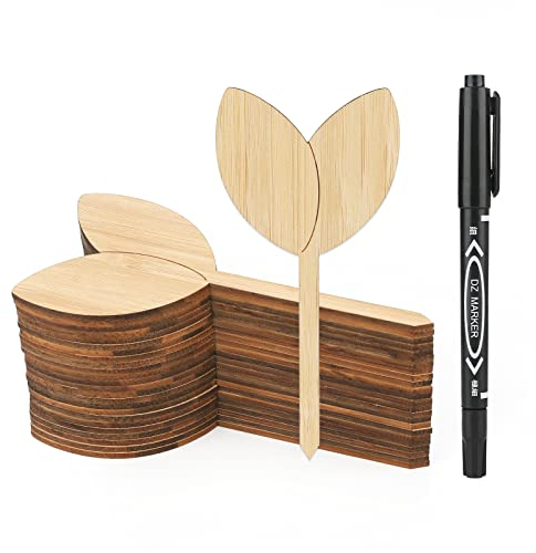 KINGLAKE 30 pezzi 12CM etichetta bambù per piante etichetta del giardino etichetta della