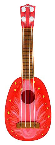 Alecony Kindergitarre 4 Saiten Ukulele Gitarre Spielzeug, Frucht Saiteninstrumente Musik Pädagogisches Spielzeug Musikinstrument Geburtstag Geschenke für Kinder Anfänger (Pitaya)