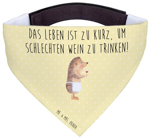 Mr. & Mrs. Panda Halstuch Für Hunde Igel Wein - Geschenk, Weißwein, Dreieckstuch, Weinliebhaber, Rotwein, Bandana, Hund, Weinglas, Lustige Sprüche, Spruch, Tuch