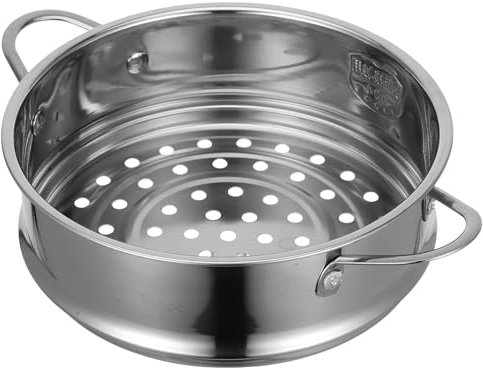 DOITOOL Stainless Steel Steamer Basket With Steam Pot Insert - 16cm Metal Food Cooking Pan for Eggs, Meat, Dumplings, Dim Sum and Vegetables