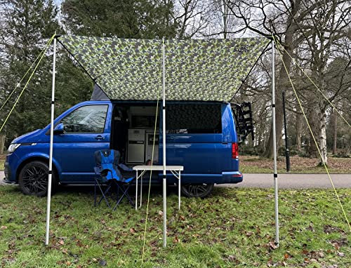 Wild Earth DELUX - Toldo para furgoneta o autocaravana (2,4 x 3 m), color verde camuflaje