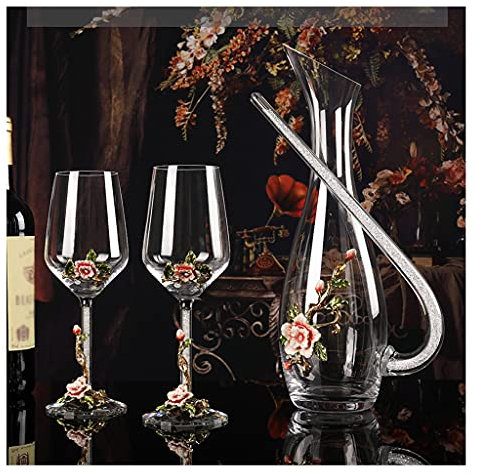 Dekantierer/Wein Dekanter Weinkaraffe Kreativer Dekantierer Email-Kristall-bleifreier Rotweinglas-Set Dekanter Haushalt Weinausgießer Weinutensilien for Bars und Restaurants Weindekanter/Dekantiergefä