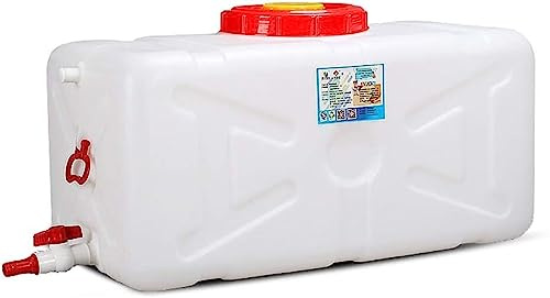DIROVO Large-Capacity White Water Storage Tank Rectangular Fermentation Tank Rain Water Tank Enzyme Bucket with Lid/Faucet/Handle(200L)