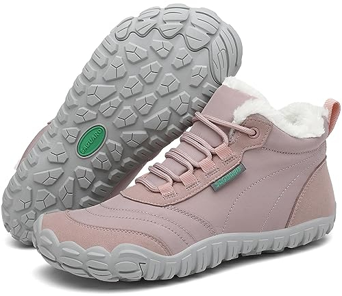 SAGUARO Barfotaskor, vinter, varma, vattentäta, fodrade vinterskor för kvinnor och män, storlek 36–46, ROSA, 39 EU