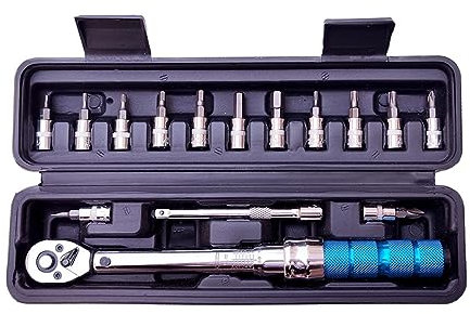 JMorCO Torque Wrench Wrench Allen Key Tool Socket Spanner Set Cycling Tool Bicycle Repair Kit 15Pc Torque Wrench Set 1/4 2-24Nm Bike Torque (Color : 15pcs 2-24Nm Pro)