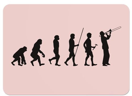 Set mit 4 Platzsets mit Unterseite aus Kork – Evolution Posaune Musik Musikinstrument – Groß 39,5 x 28,5 cm
