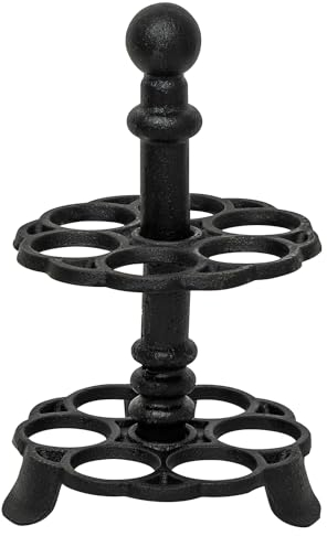 Woodside Cast Iron Dozen Egg Storage Rack Holder, Free Standing Kitchen Countertop Chicken Egg Stand Organiser