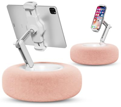 Viozon Tablet Stand with Pillow, Cozy Bed Reading Accessory, Kindle Holder, Compatible with 4.7-13 Phone/Tablet, iPad, iPhone, 360°Adjustable Phone Holder for Bed,Gifts for Book Lovers Women, Pink