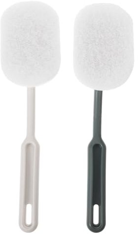 MAGICLULU 2pcs Bathroom Cleaning Brush Handle Scouring Pad for Bathtub and Floor for Shower and Toilet Cleaning