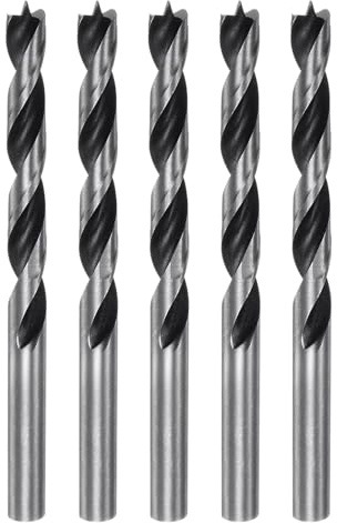 sourcing map 5pcs Brad Point Drill Bits 8mm Precise Cutting with Brad Point Tip for Woods