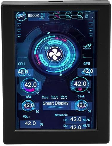 VBESTLIFE 3,5-Zoll-Computer-Temperaturmonitor, PC-Temperaturanzeige, PC-Sensorfeld, IPS-Typ-C-USB-Sekundärbildschirm, CPU-HDD-Datenmonitor (Schwarz)
