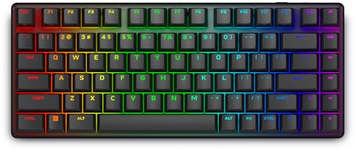 Alienware Pro Clavier Gaming Sans Fil 75% Switches Linéaires, Hot‑Swappable | 2,4 GHz, Bluetooth 5.1, USB‑C, Tri‑Mode, Anti‑Ghosting, N‑Key Rollover, Hauteur Réglable, Dark Side of the Moon, Esport Ready