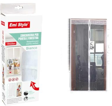 Moustiquaire magnétique pour porte, 130 x 220 cm, couleur blanche, moustiquaire anti-insectes avec autocollant, facile à installer