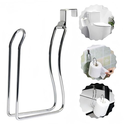 Portarrollos de papel higiénico para baño y lavandería, acero inoxidable cepillado níquel (cromo)