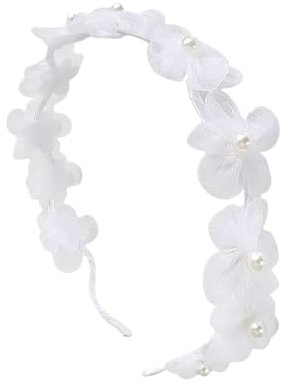 Haarband mit Kunstperlen, Blumen-Haarreif, Brautschmuck, Hochzeits-Haarband, elegant, Brautjungfer, Fotografie, Kopfschmuck für Damen und Mädchen