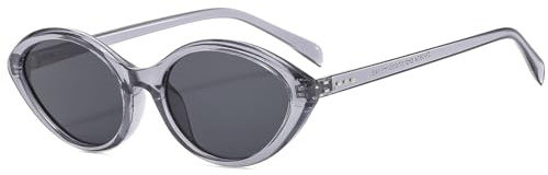 LJCZKA Vintage Kleine Ovale Sonnenbrille Damen, Retro Katzenauge Sonnenbrille Klein Oval Brille Frauen UV Schutz