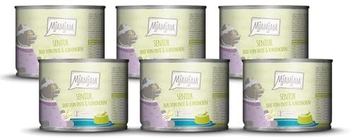 MjAMjAM - Comida húmeda Premium para Gatos - Senior - Duo de Pato tierno y Conejo, Pack de 6 (6x200g), sin Cereales