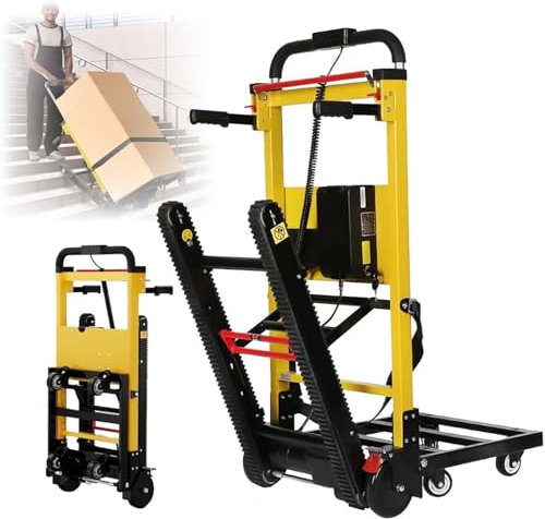 Generisch Elektrisch Sackkarre Treppensteiger Sackkarre Treppensteiger mit Gummiketten 200 Kg Tragkraft Kann Treppen Und Abstiege BewäLtigen Arbeitssparend Und Praktisch Abnehmbarer Akku,B