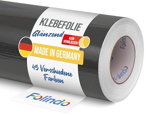 FOLINDO Möbelfolie selbstklebend Glanz Vinyl - langlebige Möbel Klebefolie 073 Dunkelgrau 5 m x 126 cm - Klebefolie Küche - selbstklebende Folie Möbel - moderne Schrankfolie versch. Größen