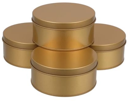 CAXUSD 4pezzi Contenitore Caramelle in Metallo Scatola Con Coperchio Ermetico Per Biscotti Barattolo Organizer Casa Ufficio Conservazione Cucina Spezie